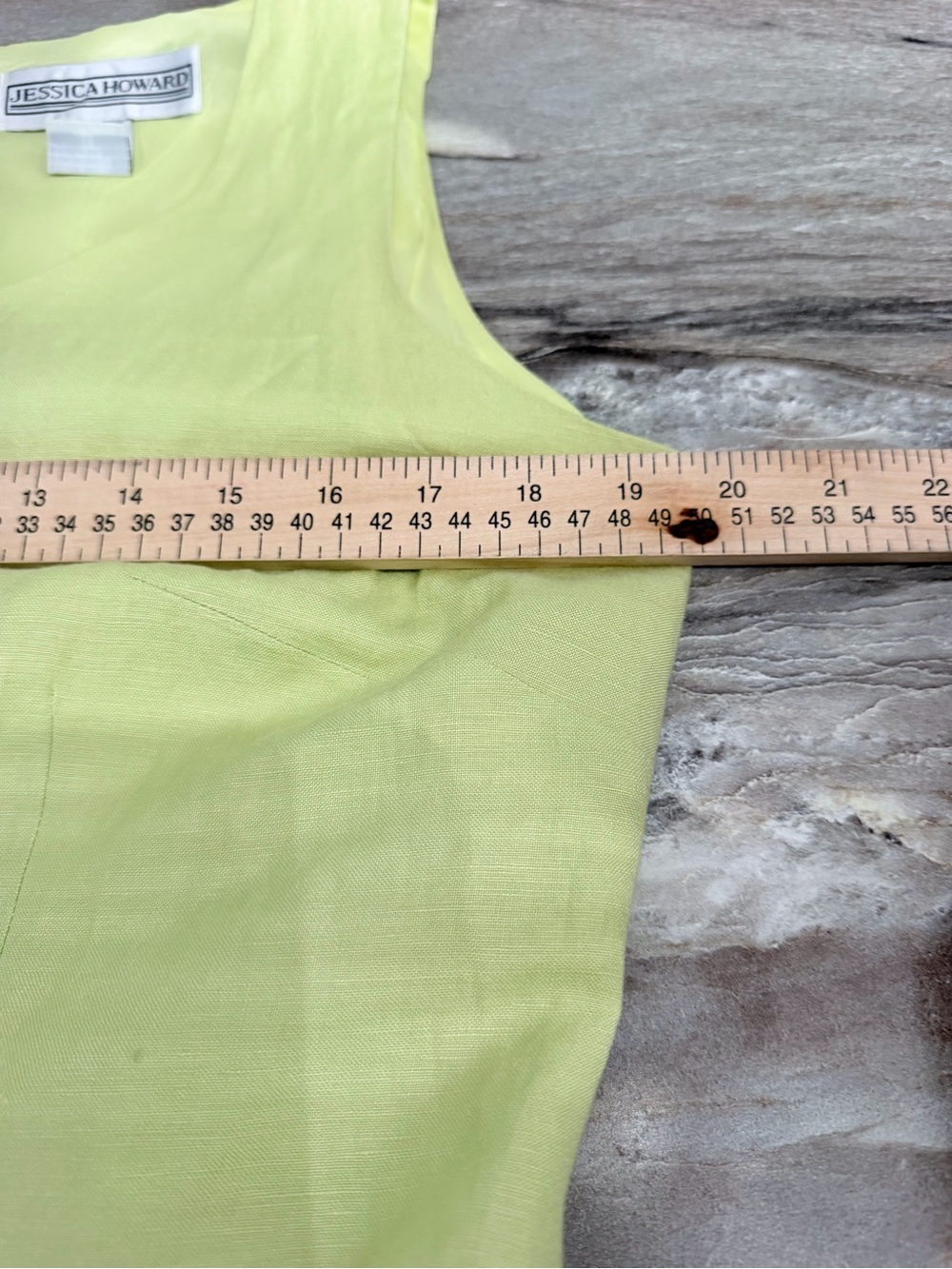 Jessica Howard Lime Green Linen Blend Midi Dress Size 14 - Picture 7 of 7